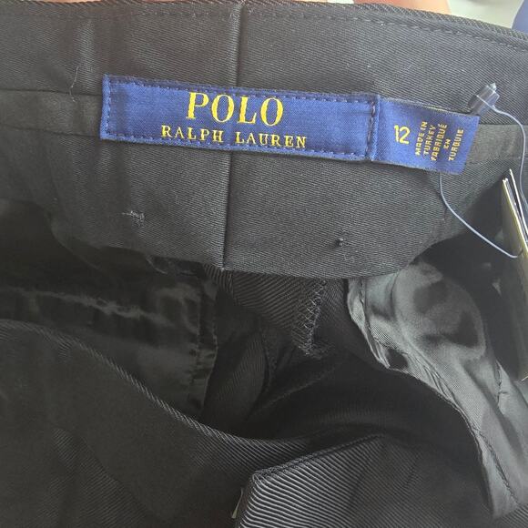 Polo Ralph‎ Lauren Twill Dress Shorts Viscose Black NWT Size 12 - Picture 3 of 4